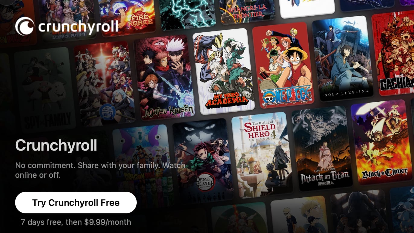 Apple TV 频道获得 Crunchyroll 动漫流媒体服务