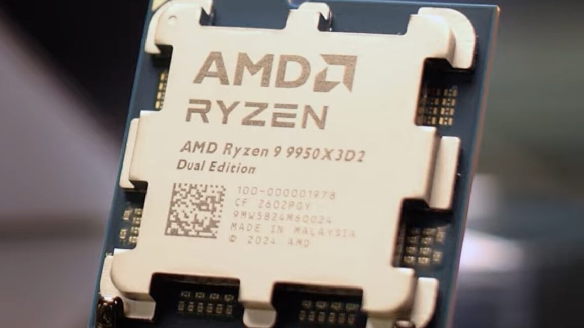 AMD 的 Ryzen 9 9950X3D2 双版将 208MB 缓存填充到单个芯片中