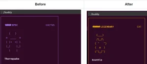 我暴力破解了 200 万次哈希，才在我的终端中获得了一只闪亮的传奇猫。它有 Max SNARK 和螺旋桨帽。