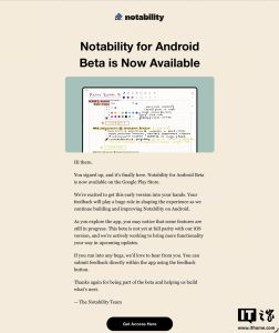 笔记应用 Notability 登陆安卓平台，推出 Beta 测试原生版本