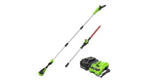 使用 Greenworks 的 24V 无线电动杆锯和绿篱机组合塑造树篱 + 修剪树木，价格新低 189.50 美元