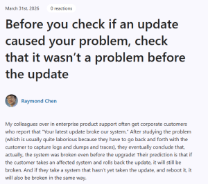 微软工程师：别总把锅甩给 Windows 更新，Win11 系统崩溃不一定是更新的错